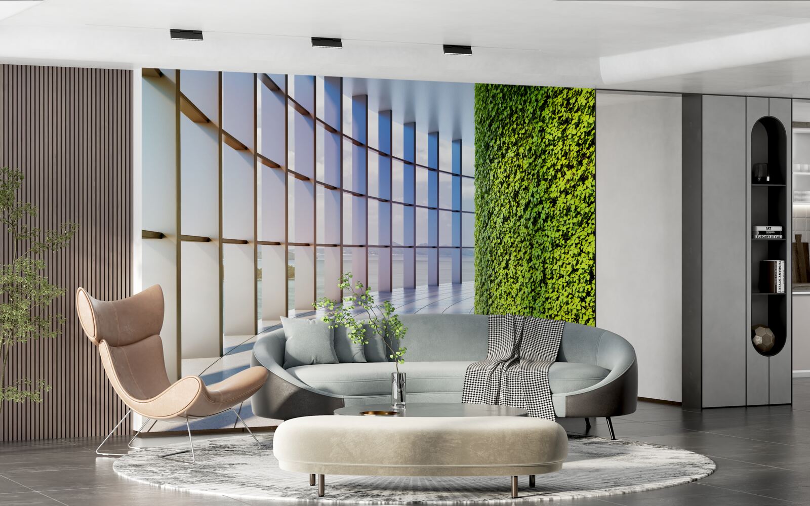 Фотошпалери офісна будівля із зеленою стіною