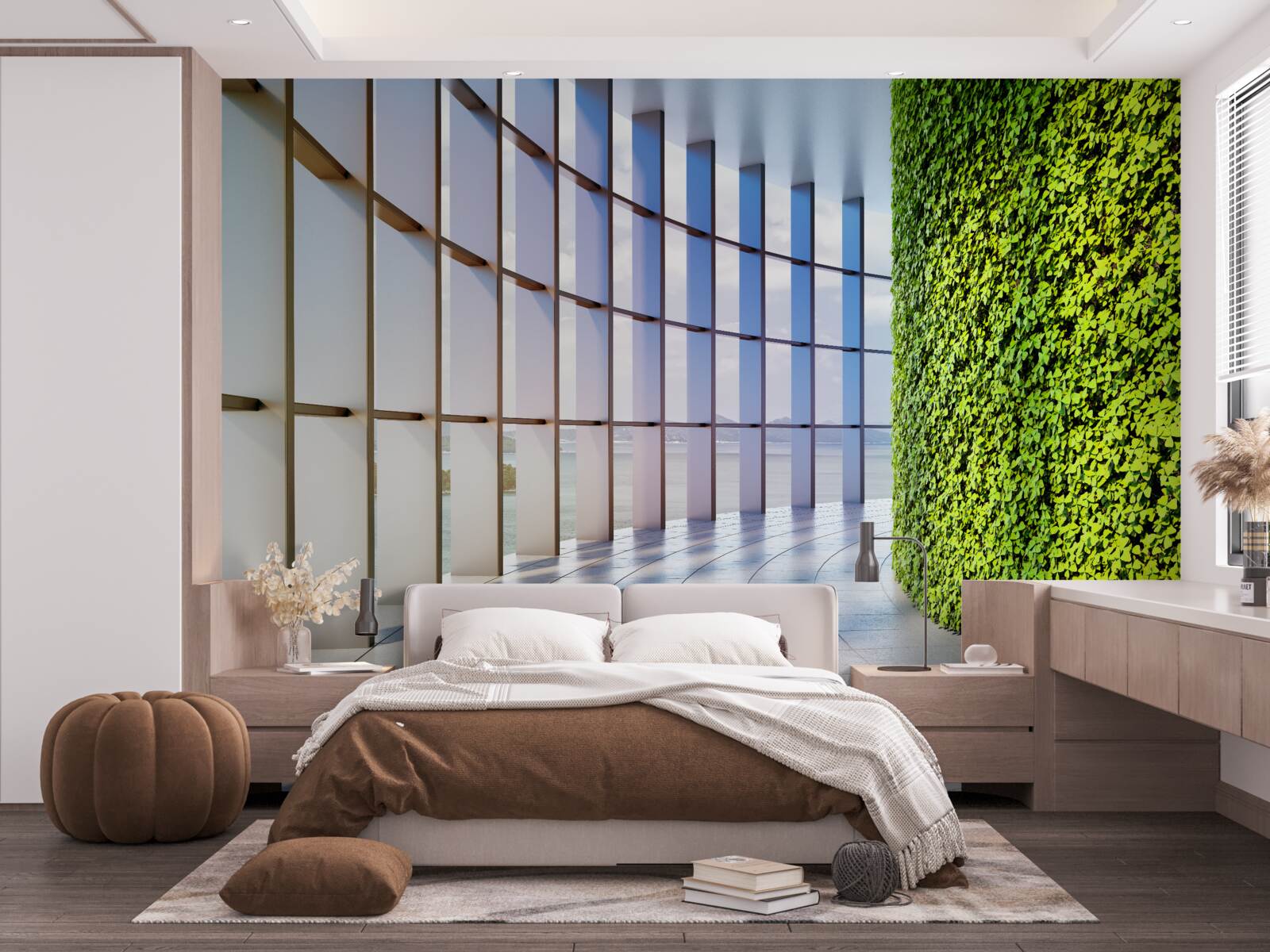 Фотошпалери офісна будівля із зеленою стіною