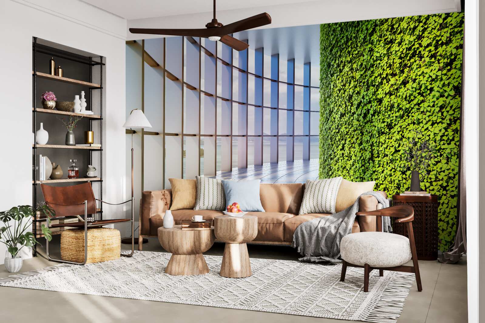 Фотошпалери офісна будівля із зеленою стіною