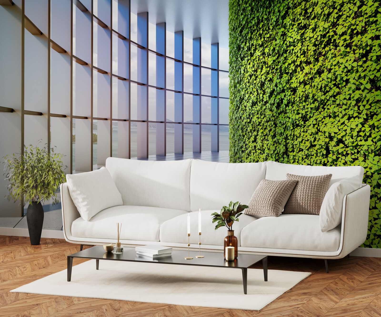 Фотошпалери офісна будівля із зеленою стіною