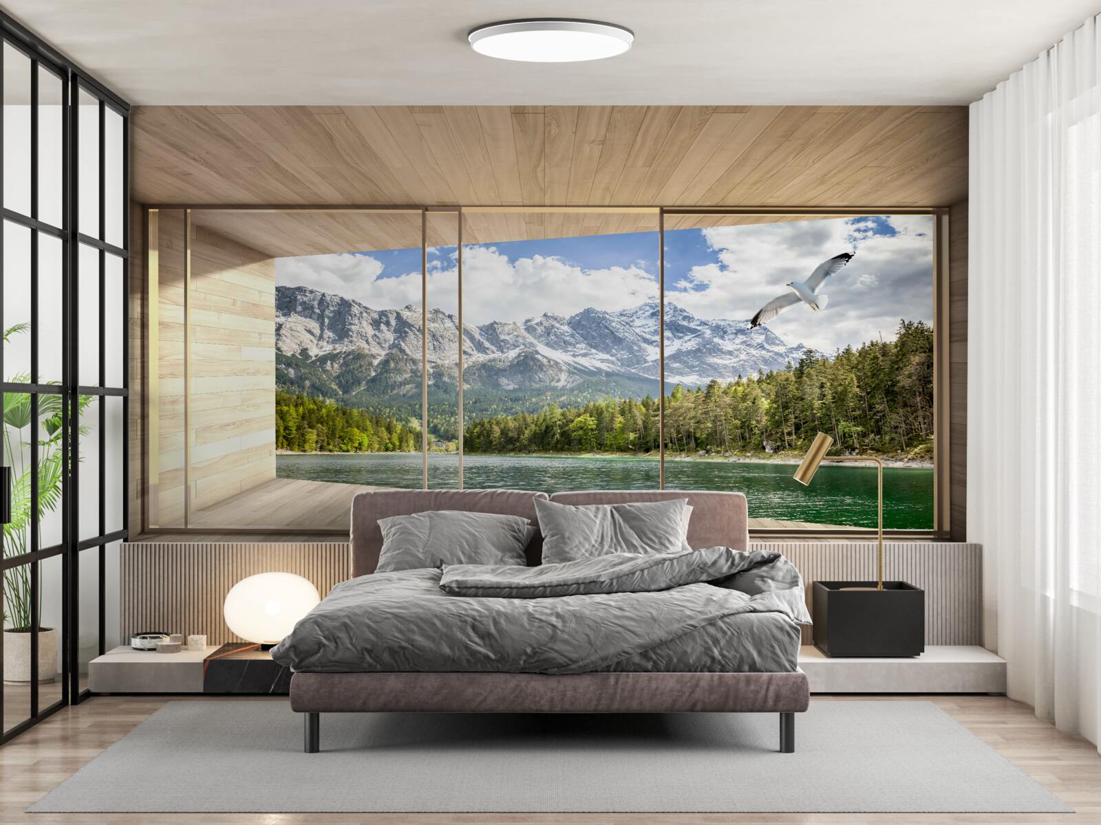 Фотошпалери захоплюючі річкові та гірські пейзажі