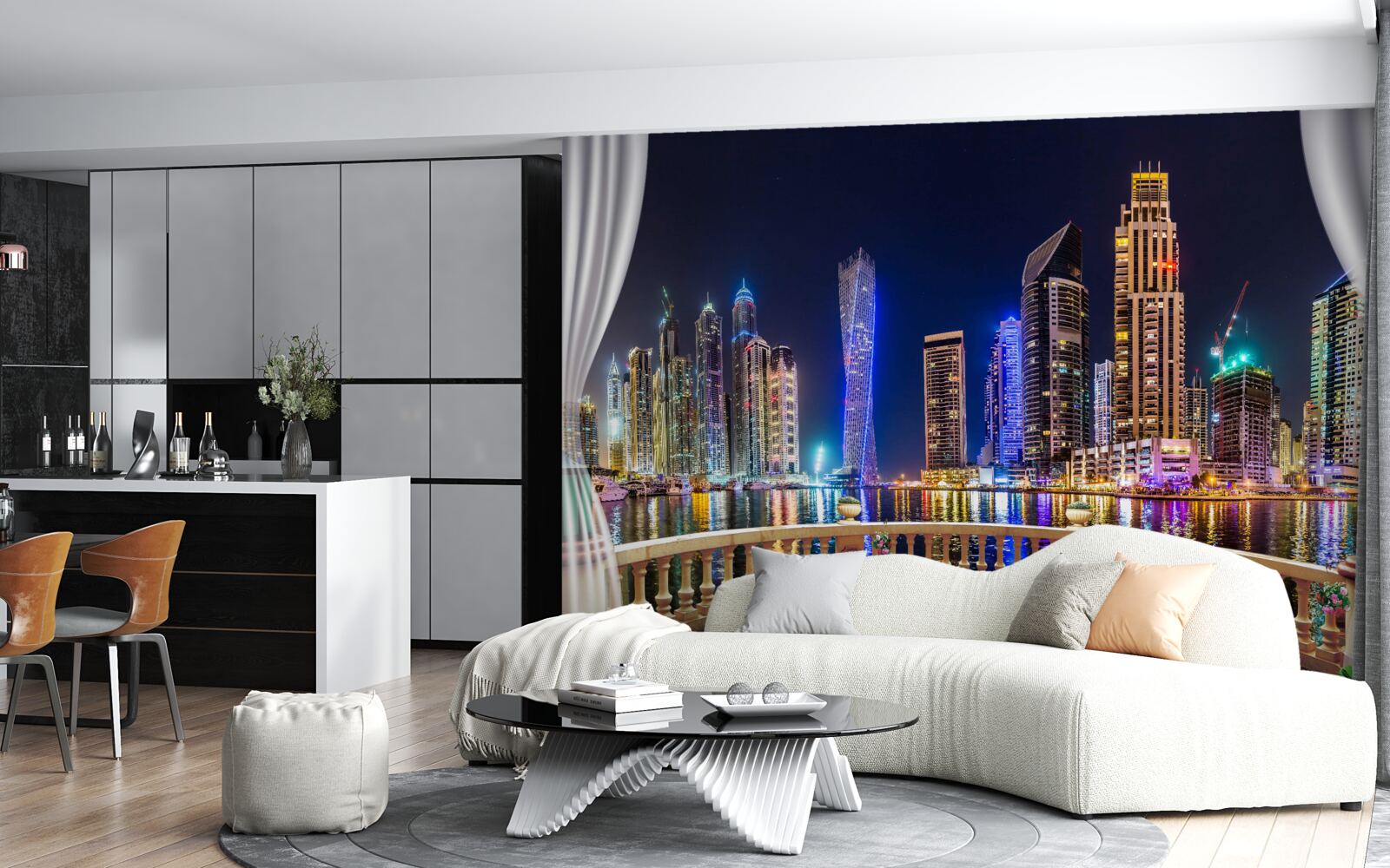 Фотошпалери місто виглядає неймовірно красиво вночі