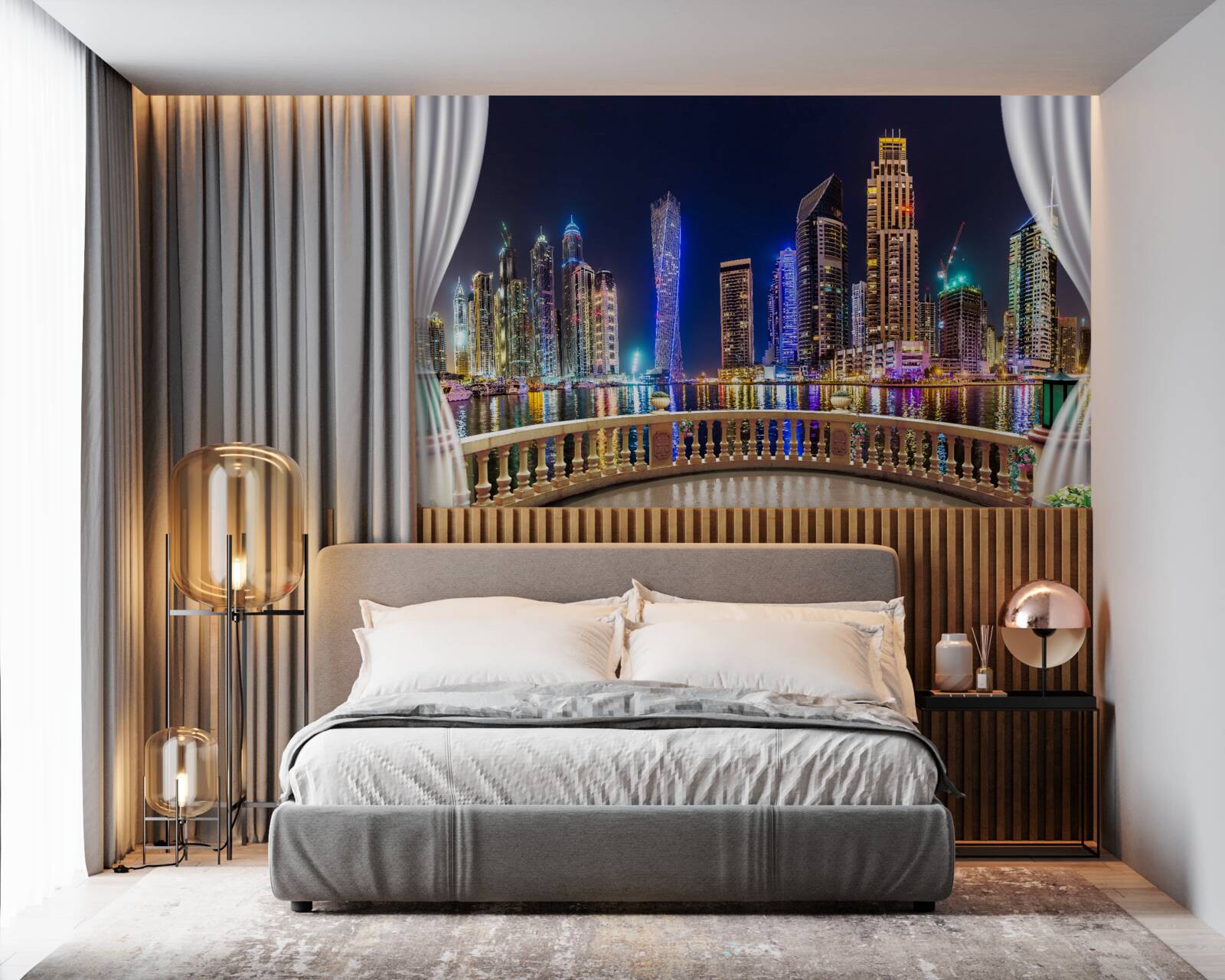 Фотошпалери місто виглядає неймовірно красиво вночі