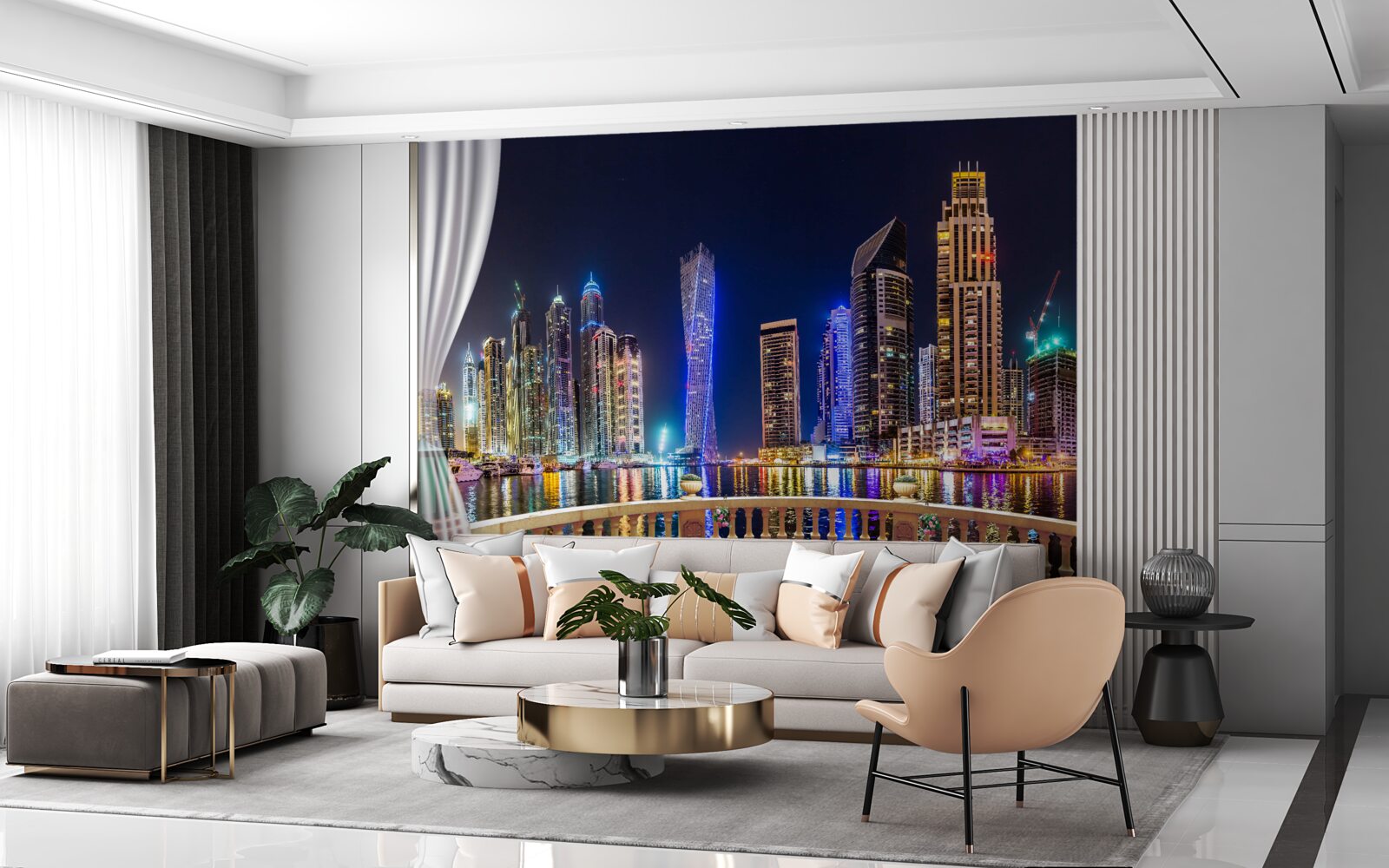 Фотошпалери місто виглядає неймовірно красиво вночі