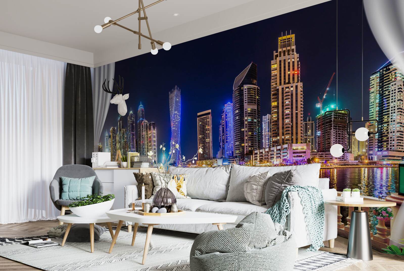 Фотошпалери місто виглядає неймовірно красиво вночі