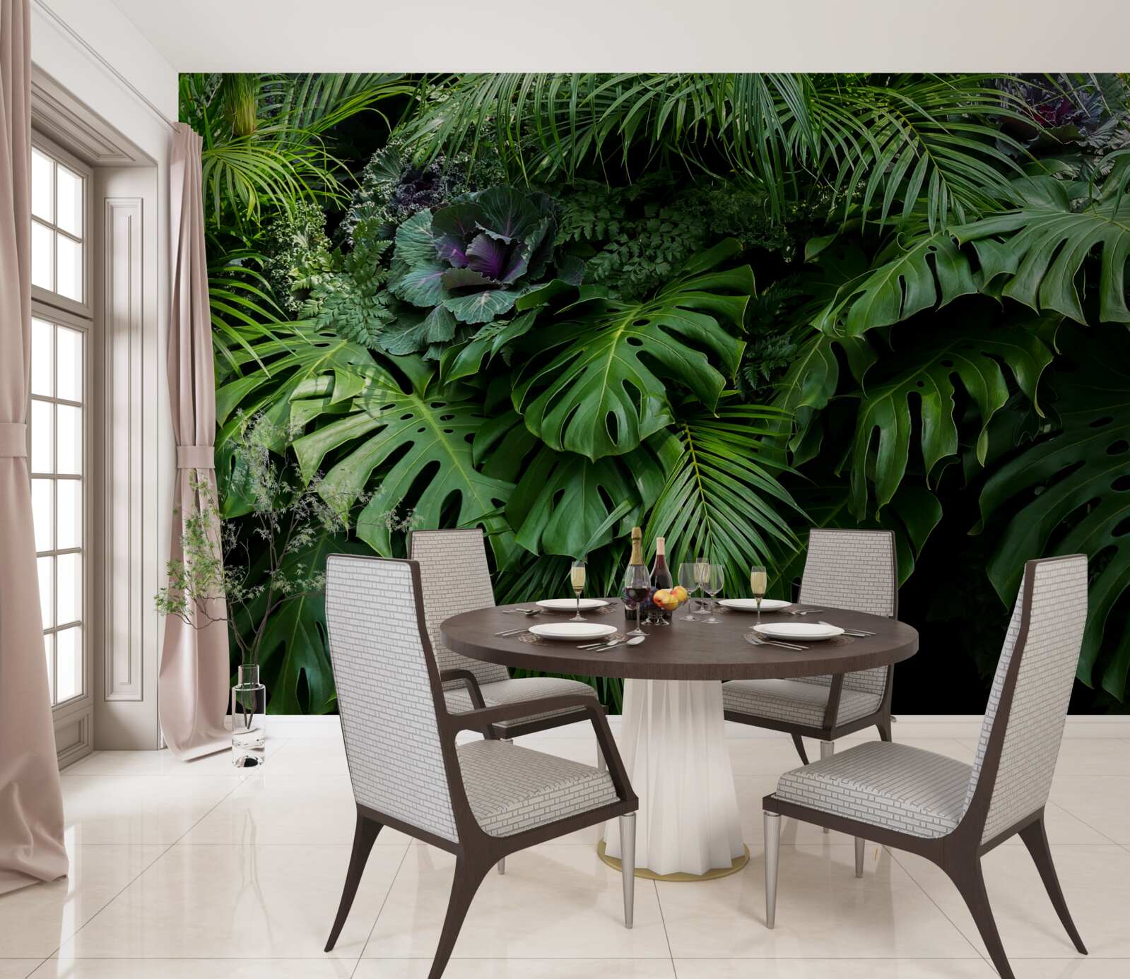 Фотошпалери велике зелене листя