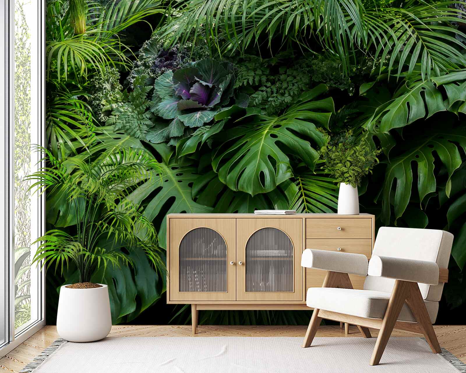 Фотошпалери велике зелене листя