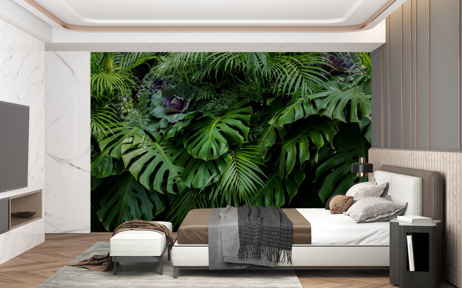 Фотошпалери велике зелене листя