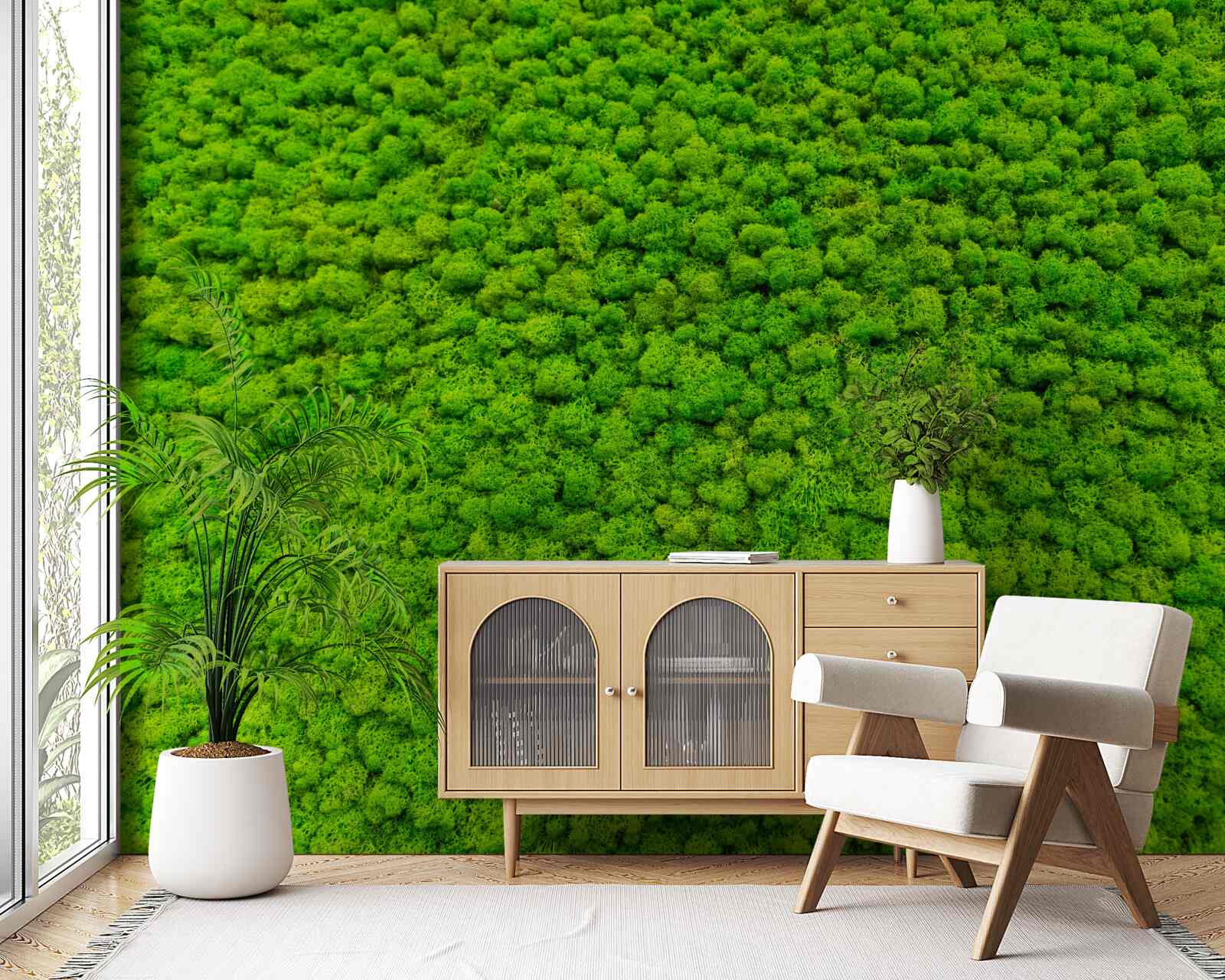 Фотошпалери вид на зелений листок з висоти