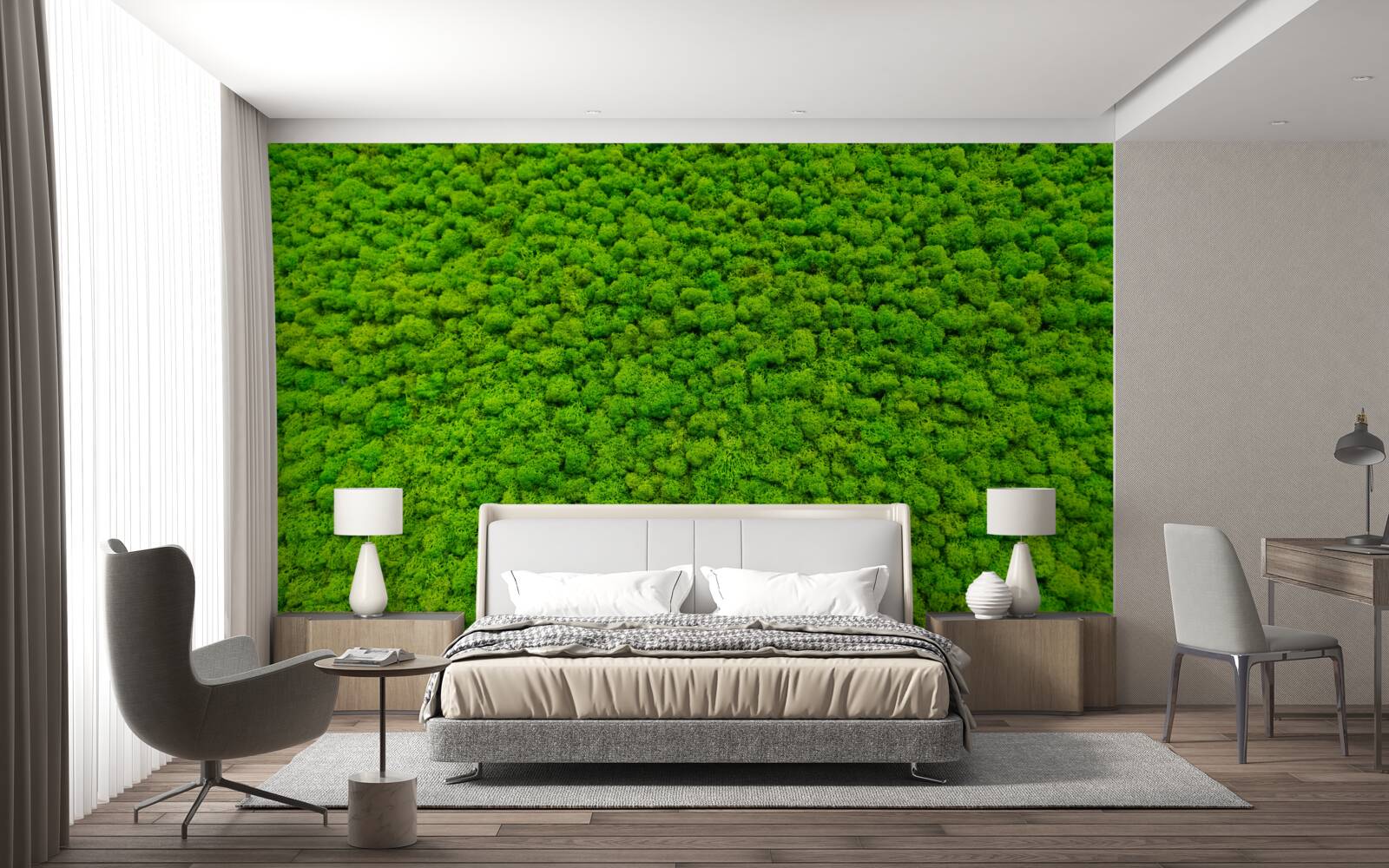 Фотошпалери вид на зелений листок з висоти