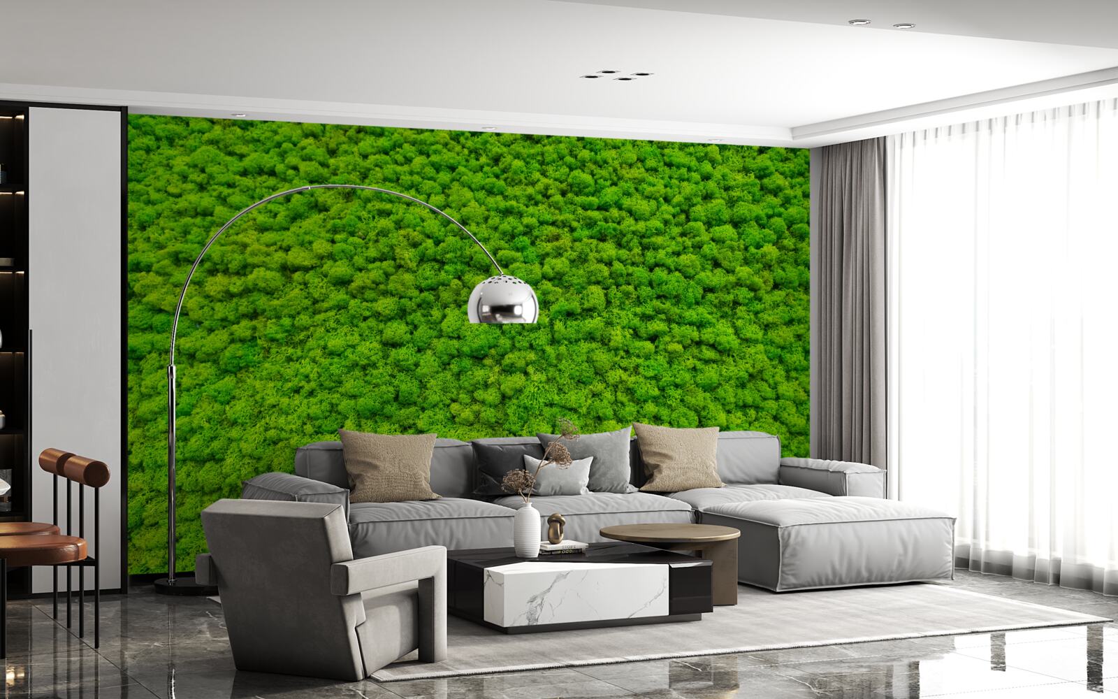 Фотошпалери вид на зелений листок з висоти