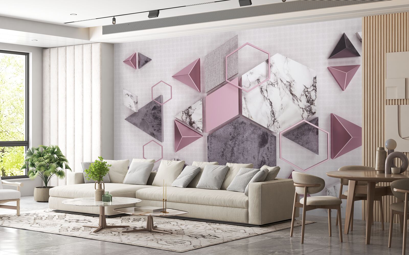 Фотошпалери мармурові геометричні зображення