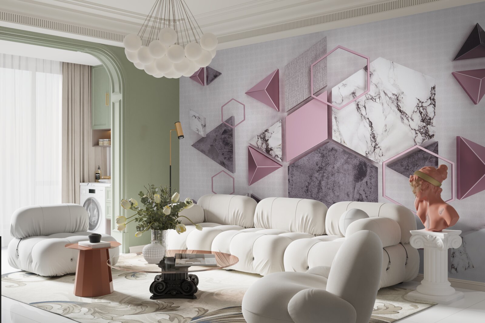 Фотошпалери мармурові геометричні зображення