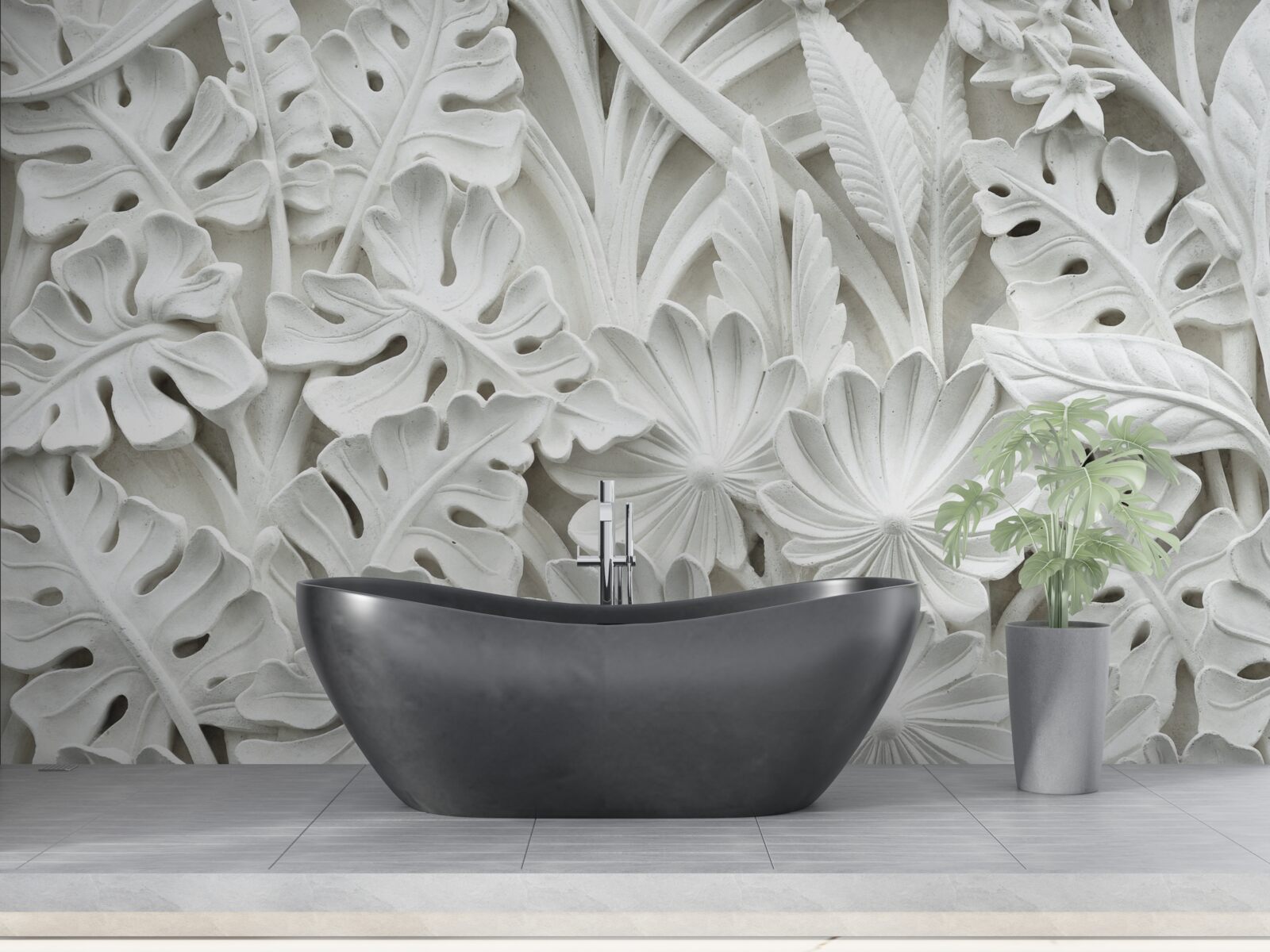 Фотошпалери різноманітне біле тропічне листя