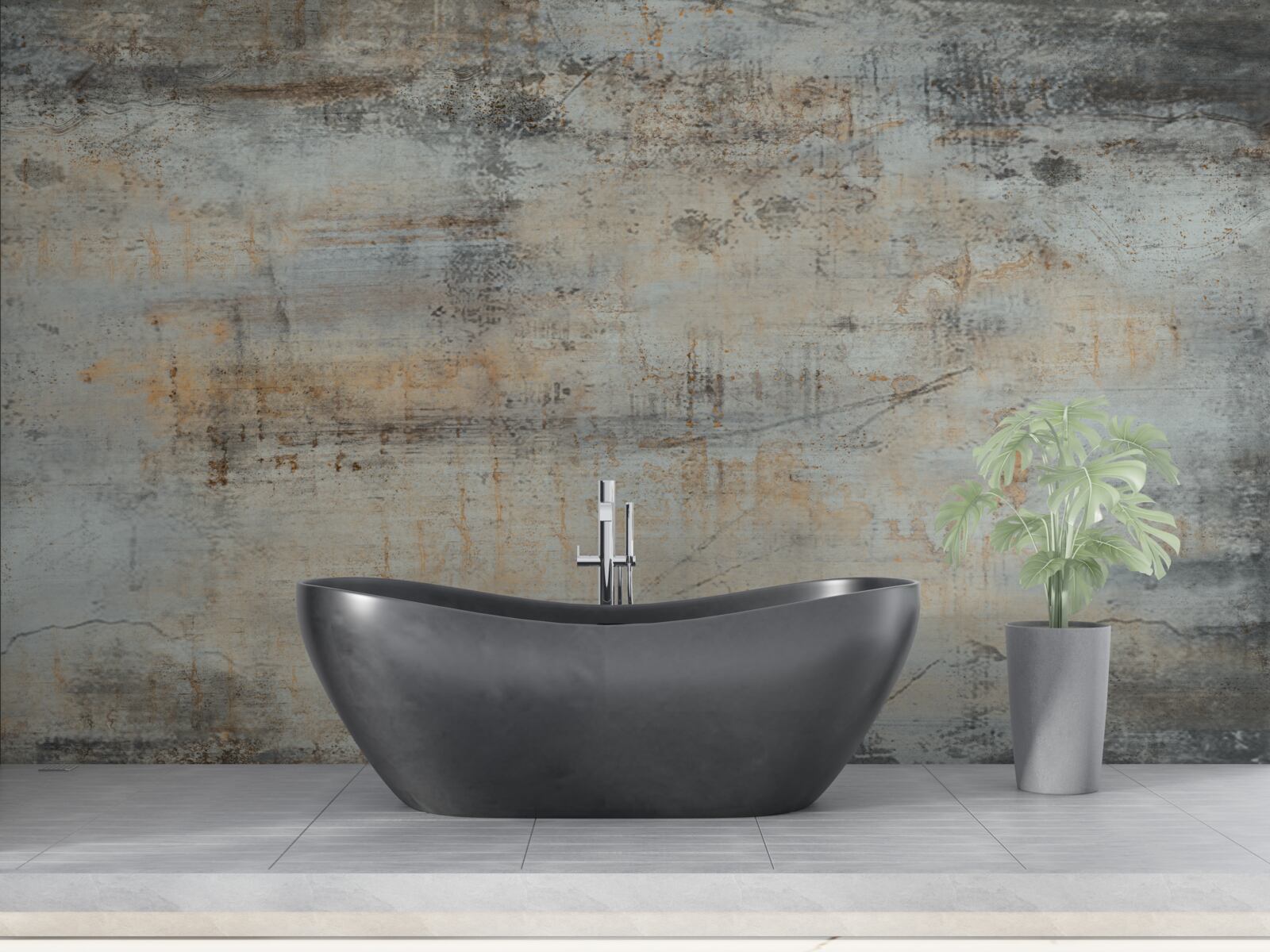 Фотошпалери сіра стіна, пошкоджена часом