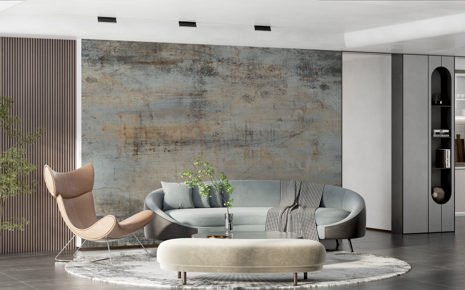 Фотошпалери сіра стіна, пошкоджена часом