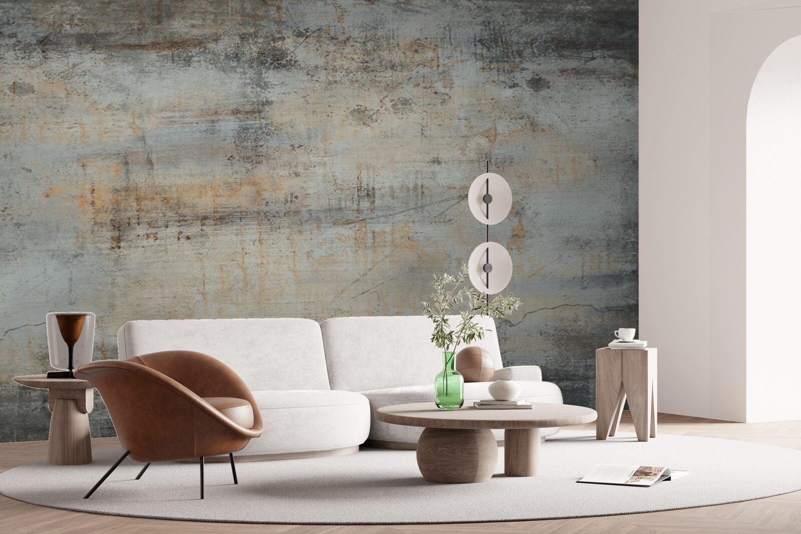 Фотошпалери сіра стіна, пошкоджена часом