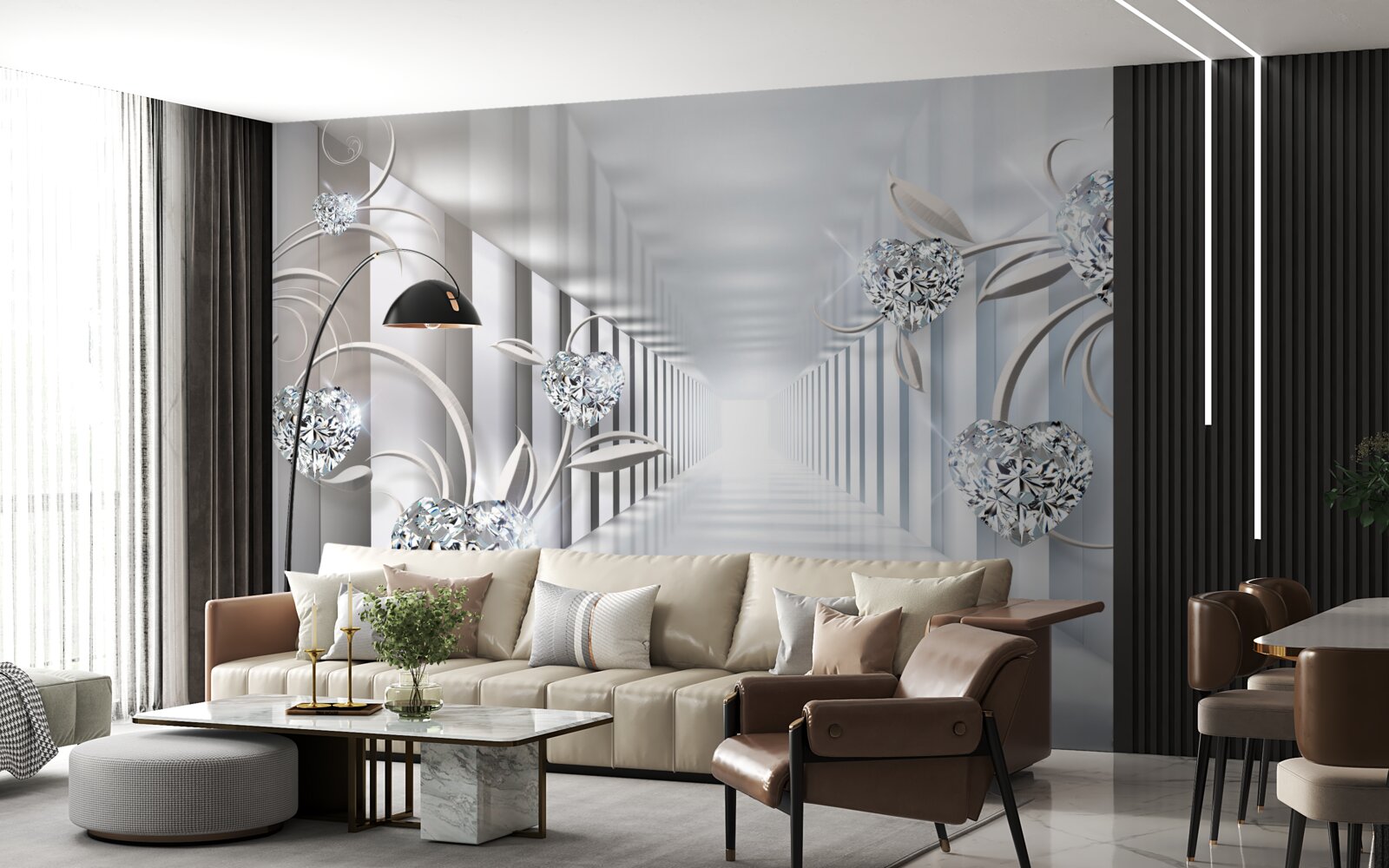 Фотошпалери незмінно білий, нескінченний прохід