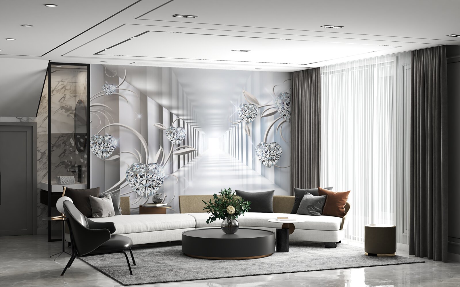 Фотошпалери незмінно білий, нескінченний прохід