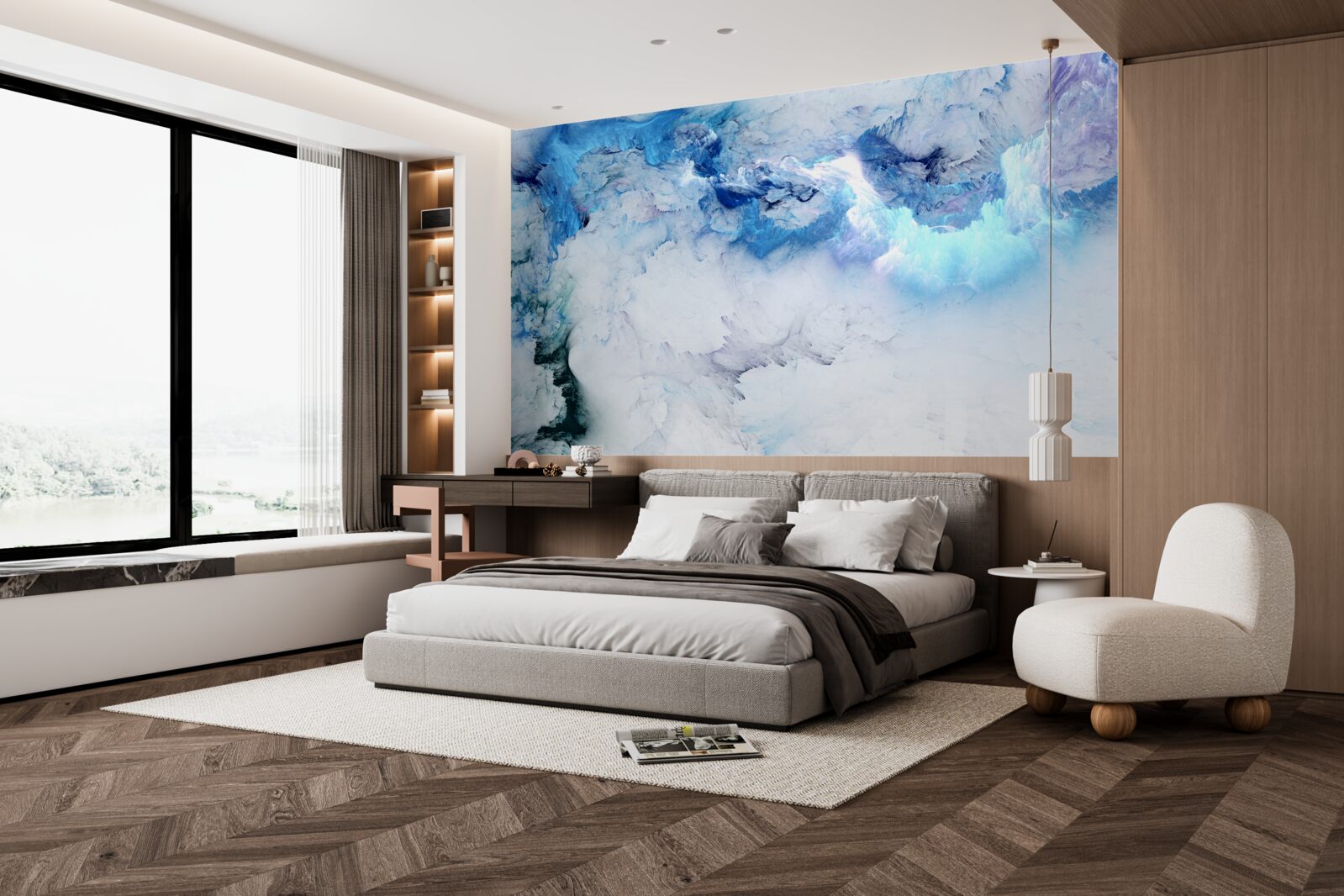 Фотошпалери мальовниче абстрактне тло з кольорової рідини