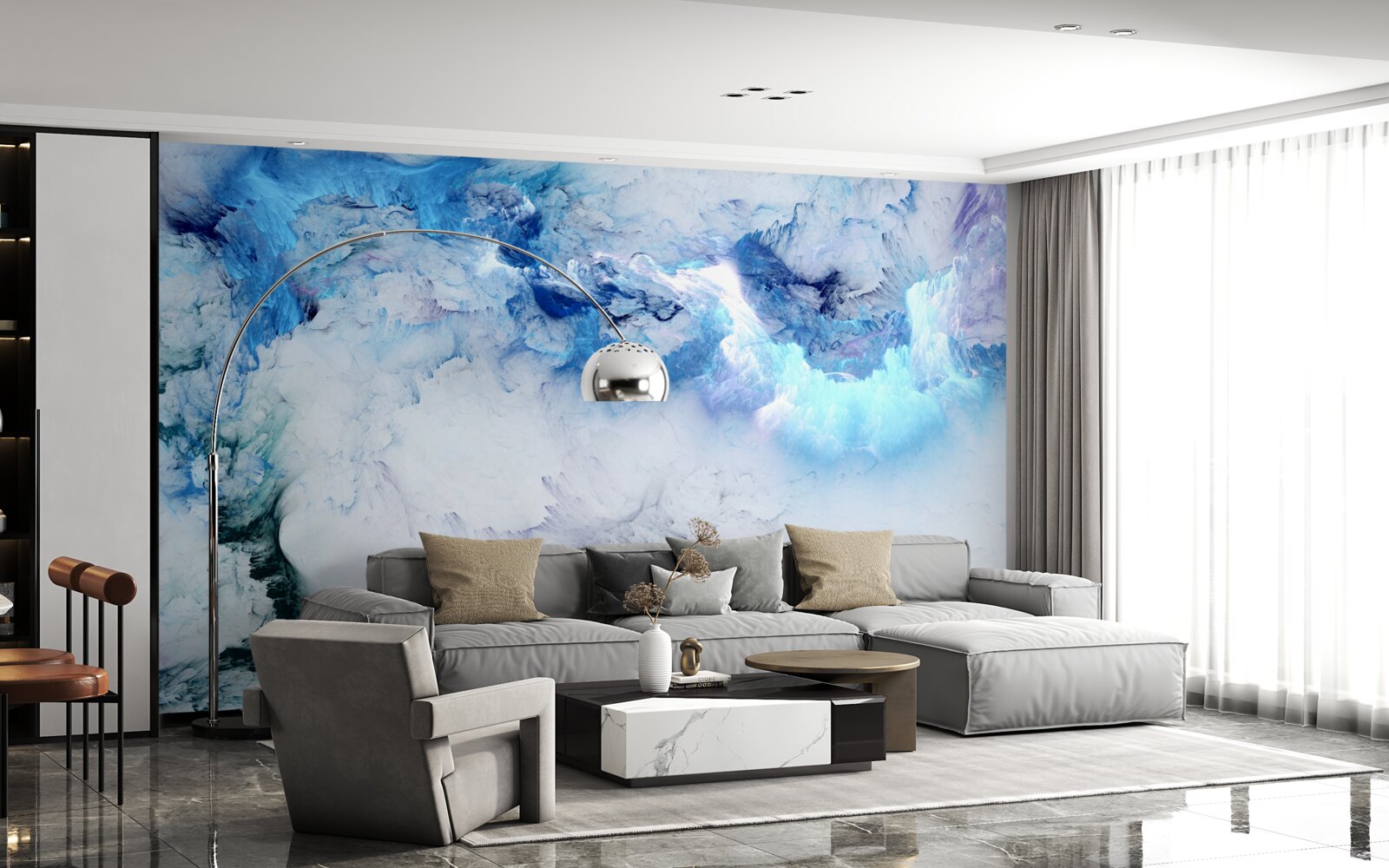 Фотошпалери мальовниче абстрактне тло з кольорової рідини