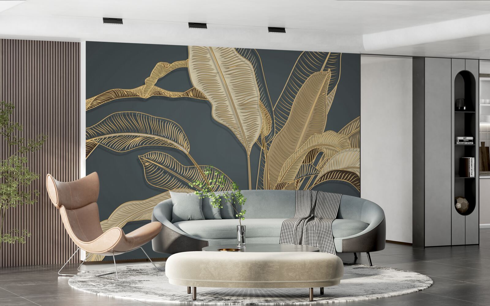 Фотошпалери кручена сусальне золото