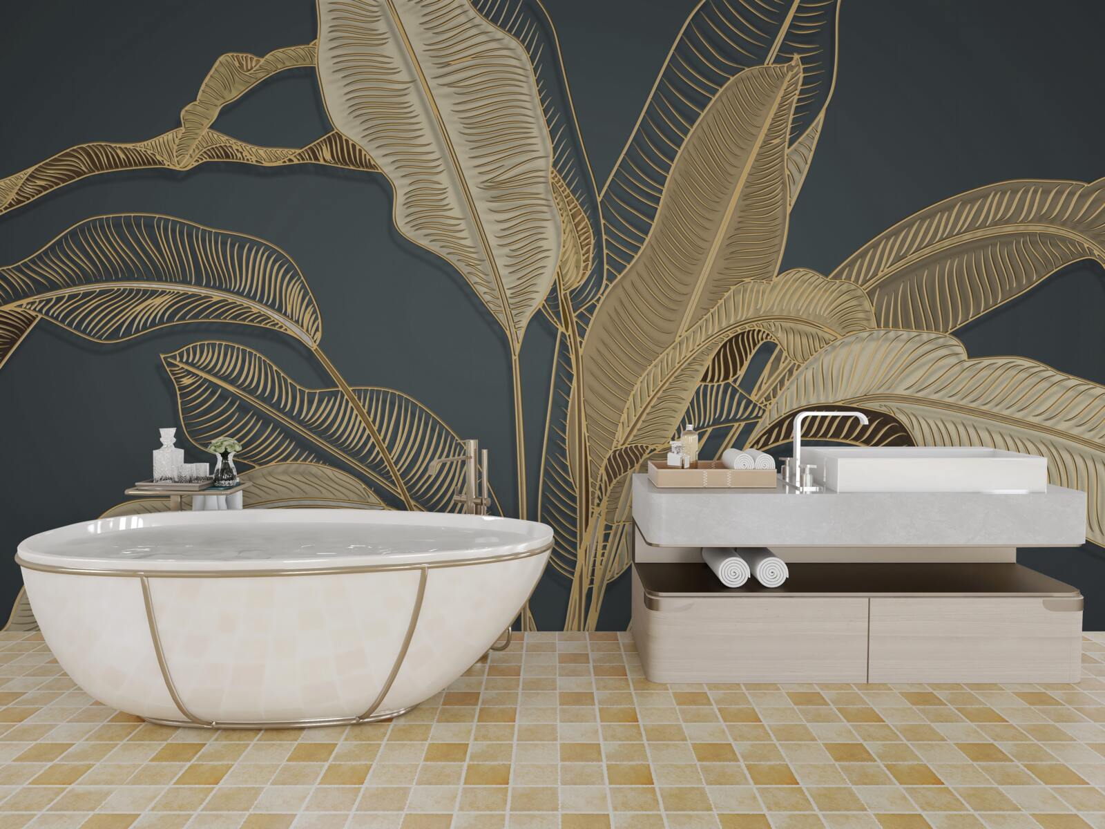 Фотошпалери кручена сусальне золото