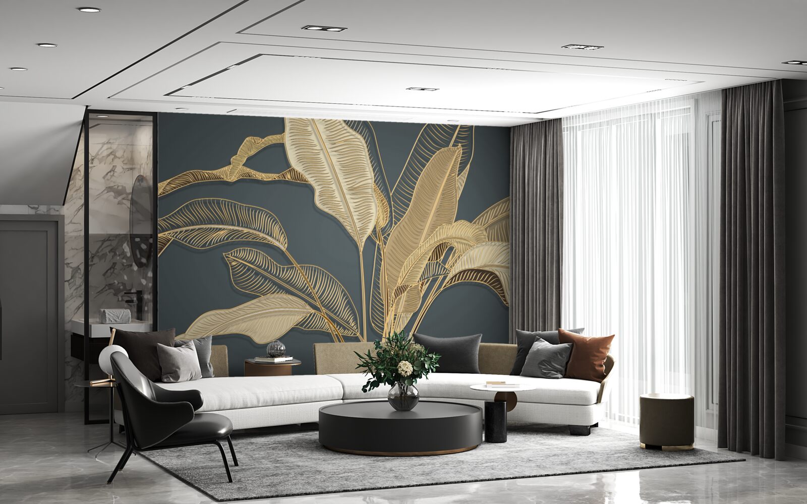 Фотошпалери кручена сусальне золото