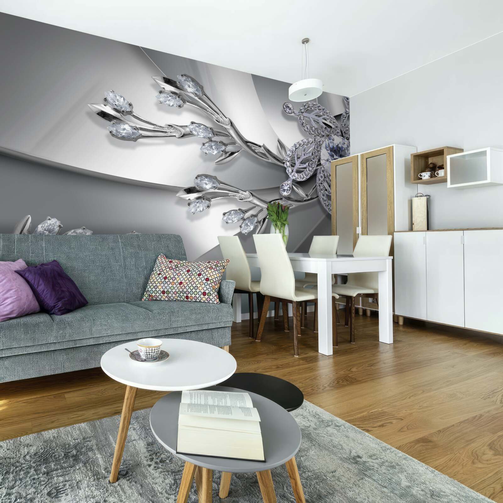 Фотошпалери бутон і гілки з каменів