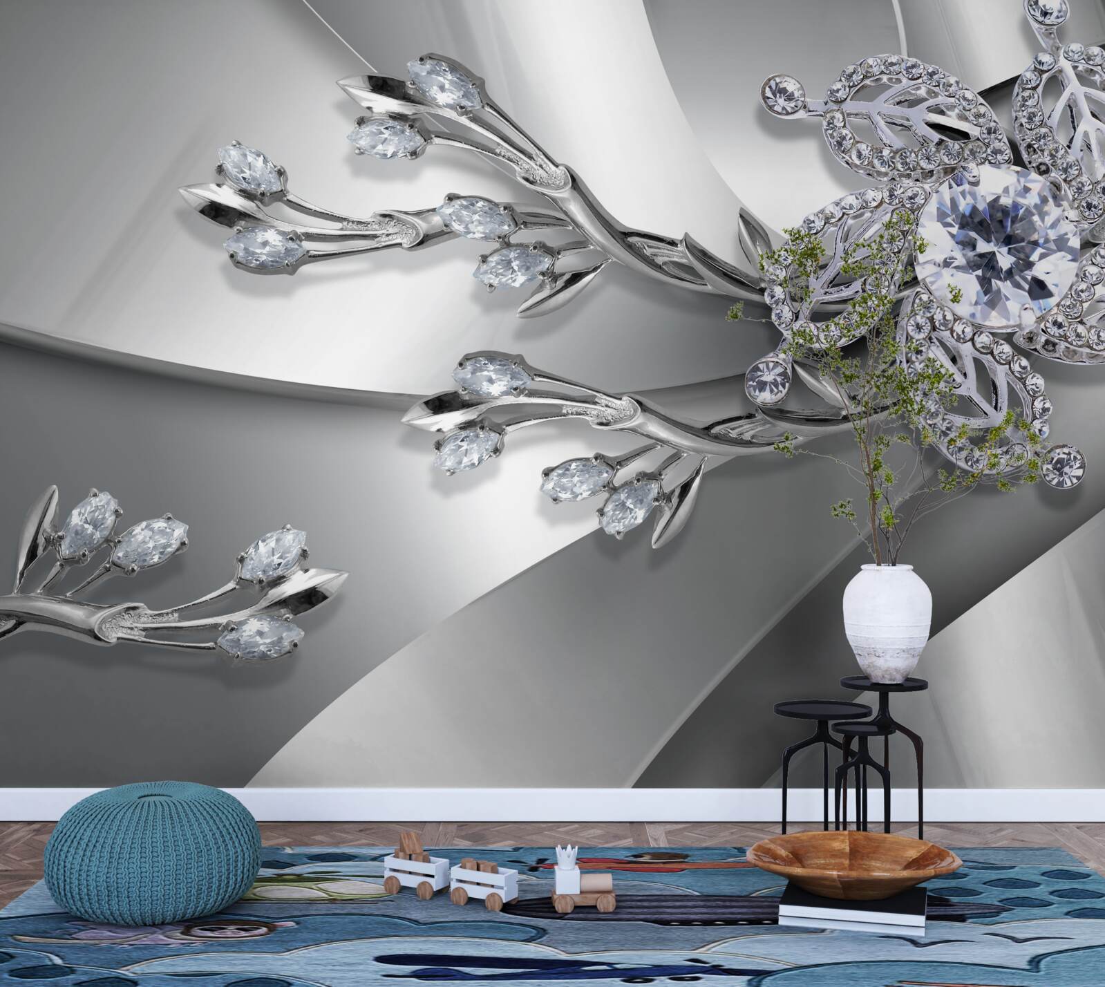 Фотошпалери бутон і гілки з каменів