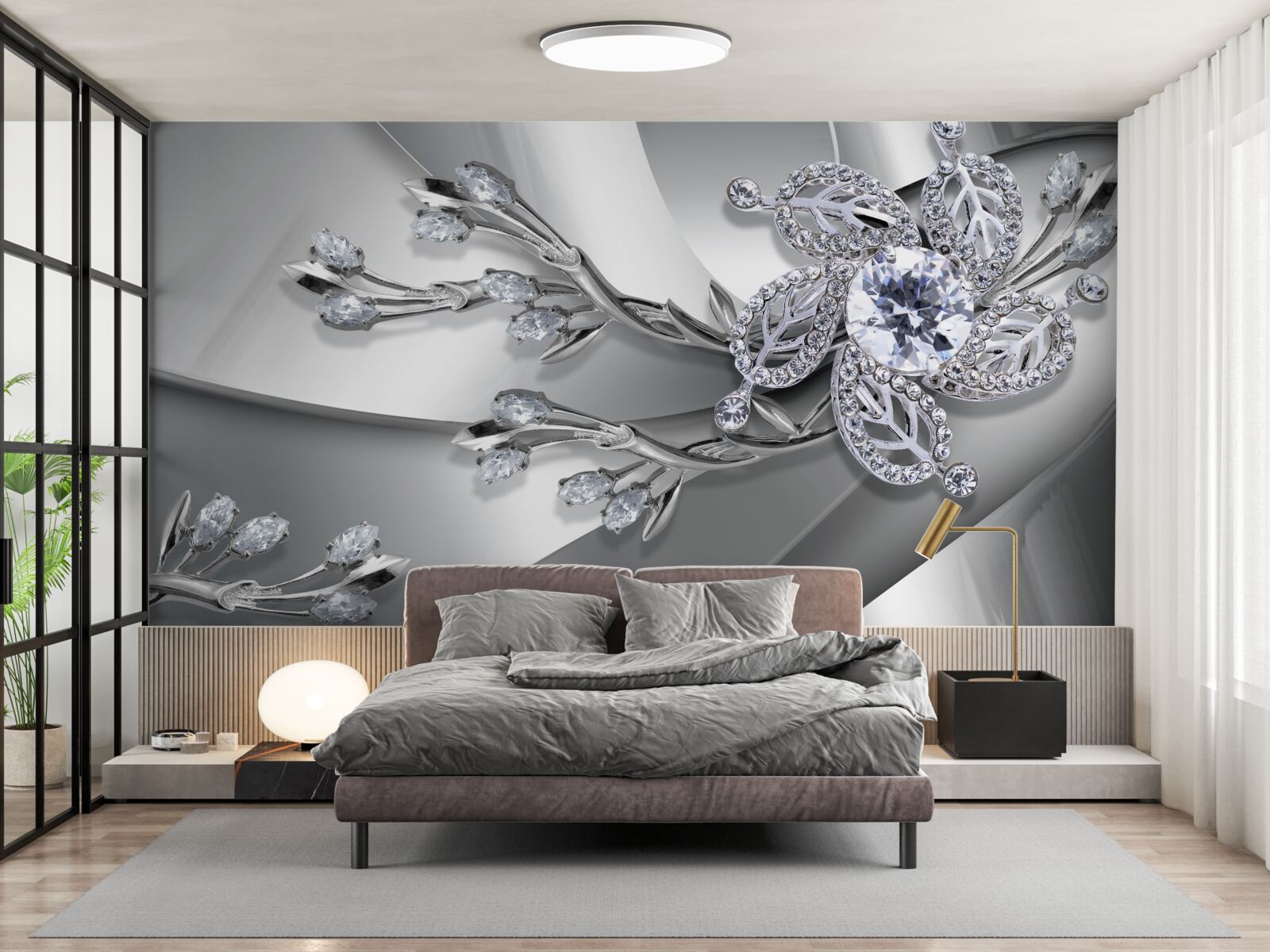 Фотошпалери бутон і гілки з каменів