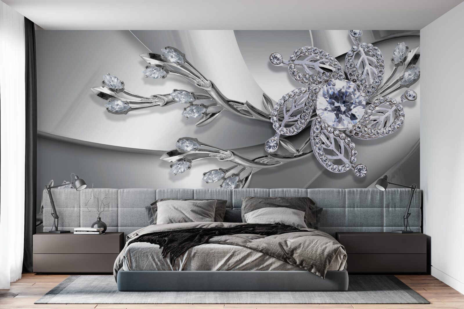 Фотошпалери бутон і гілки з каменів