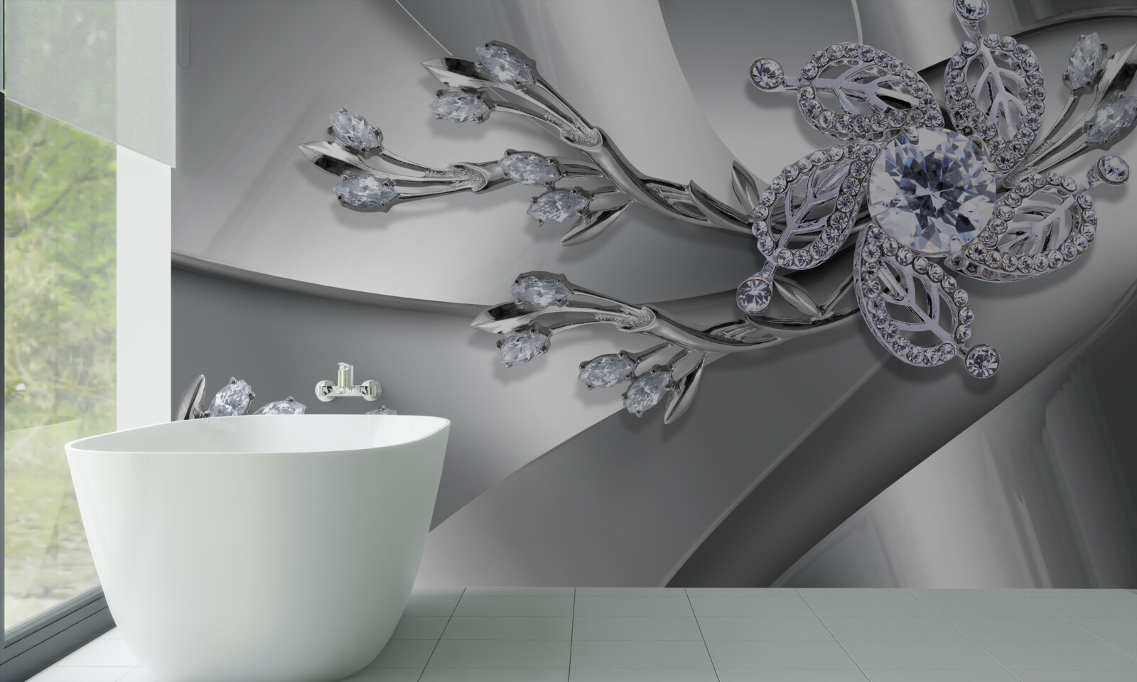 Фотошпалери бутон і гілки з каменів