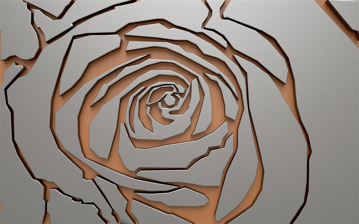 Фотошпалери на стіні підсвічується одна велика троянда