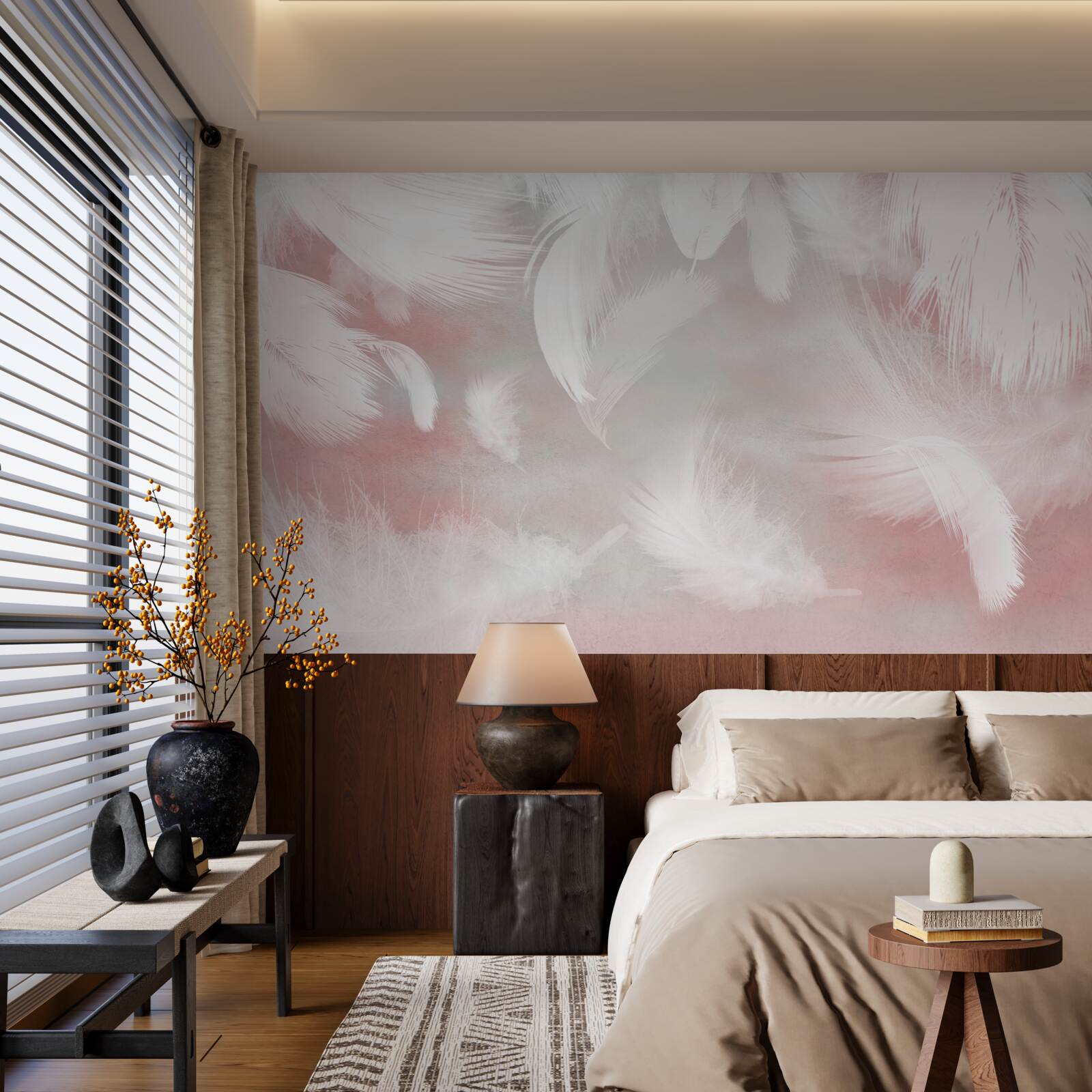 Фотошпалери м'який фон з пір'я