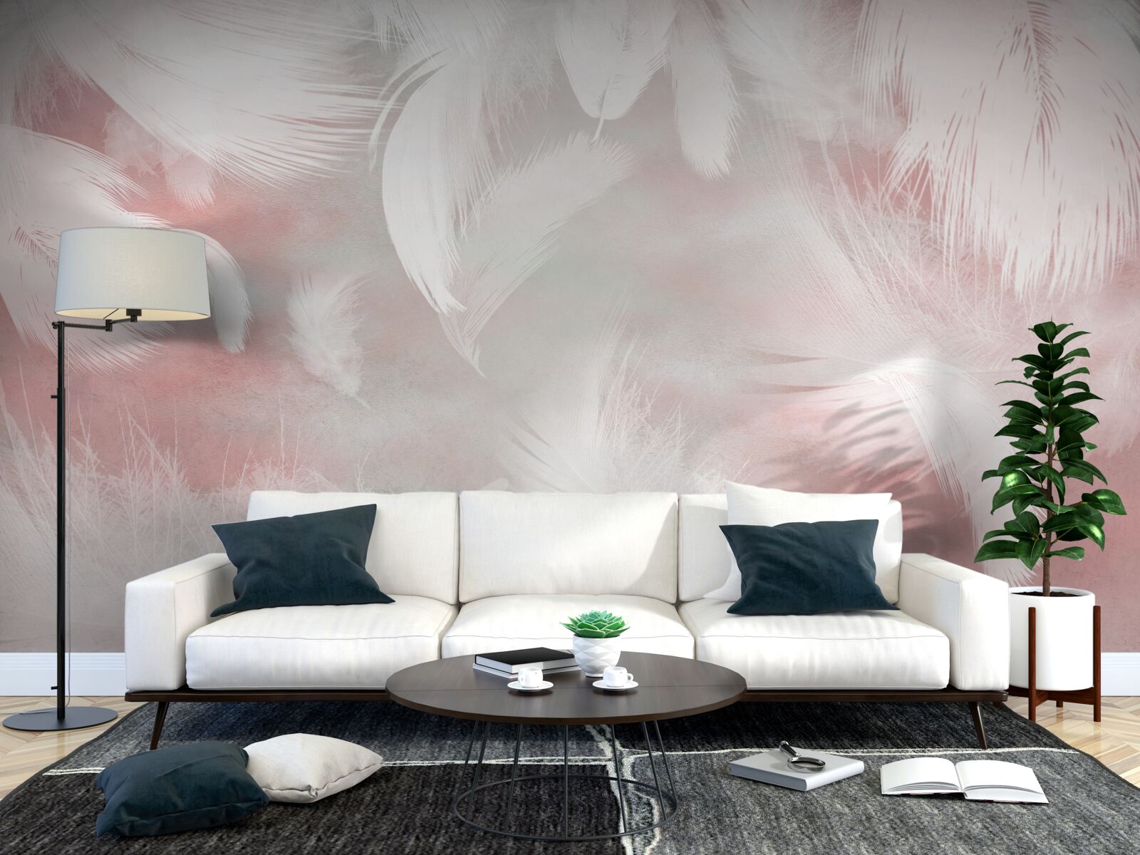 Фотошпалери м'який фон з пір'я