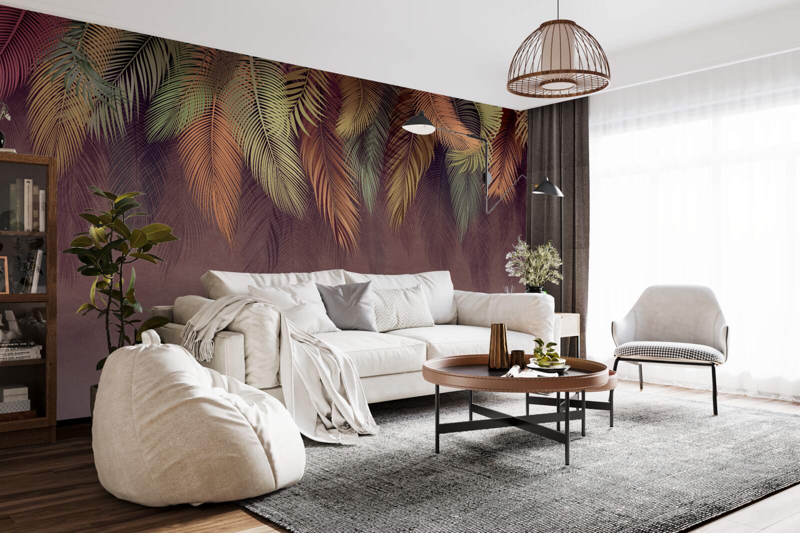 Фотошпалери розвісити пір'я різних кольорів