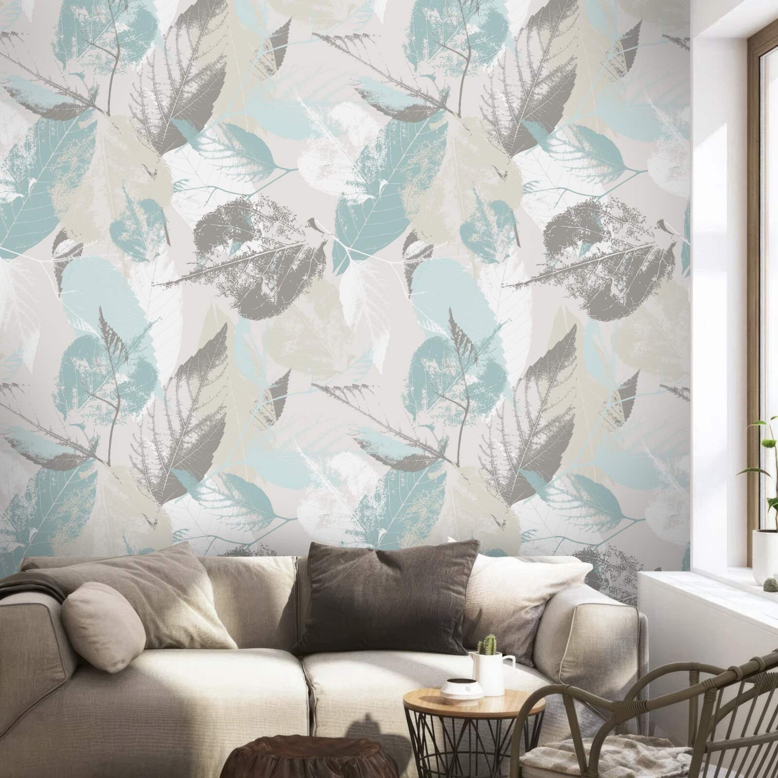 Фотошпалери листя намальоване мазками пензля