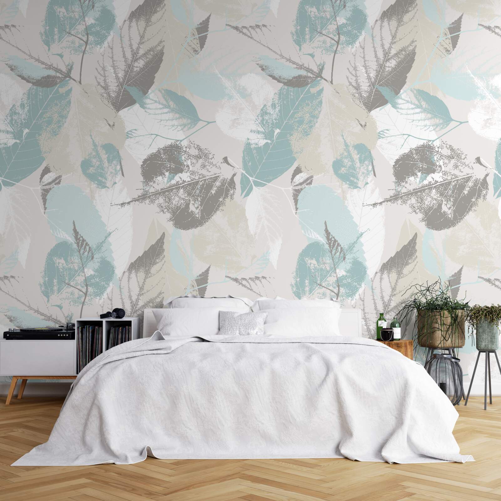 Фотошпалери листя намальоване мазками пензля