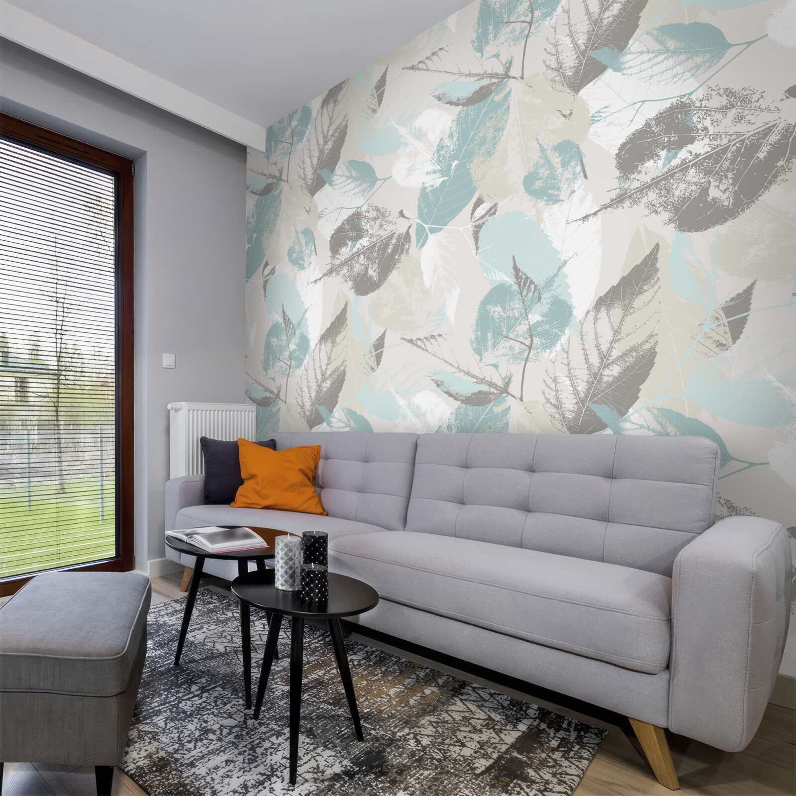 Фотошпалери листя намальоване мазками пензля