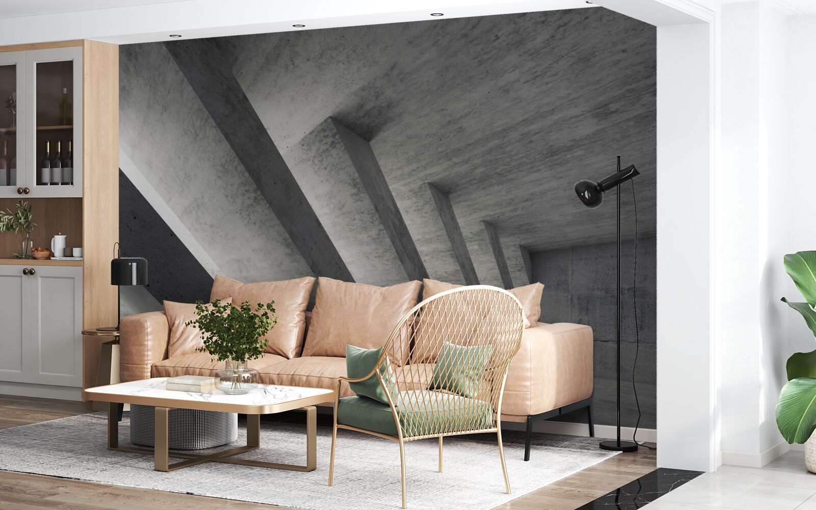 Фотошпалери сірий тунель в архітектурному стилі