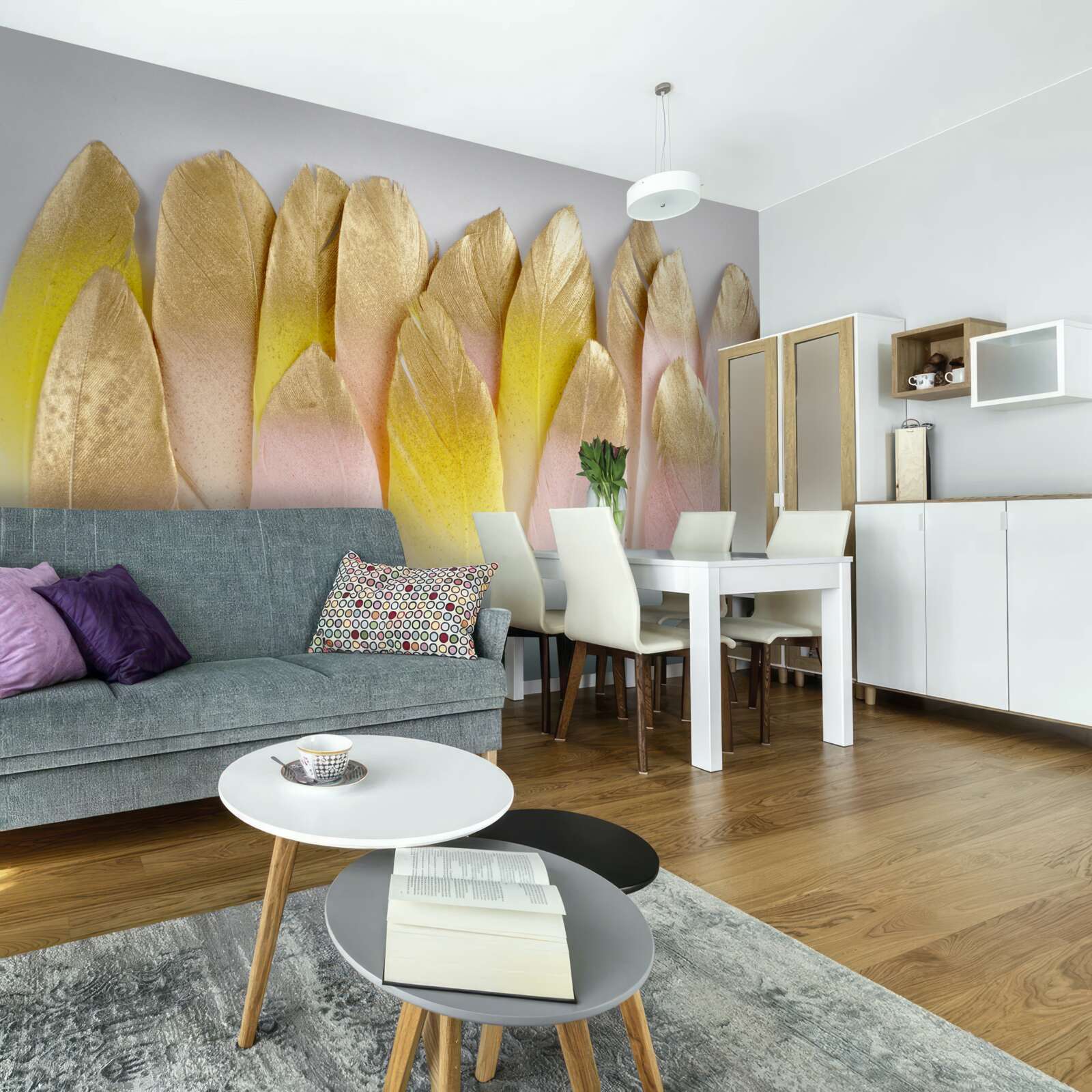 Фотошпалери довге градієнтне пір'я