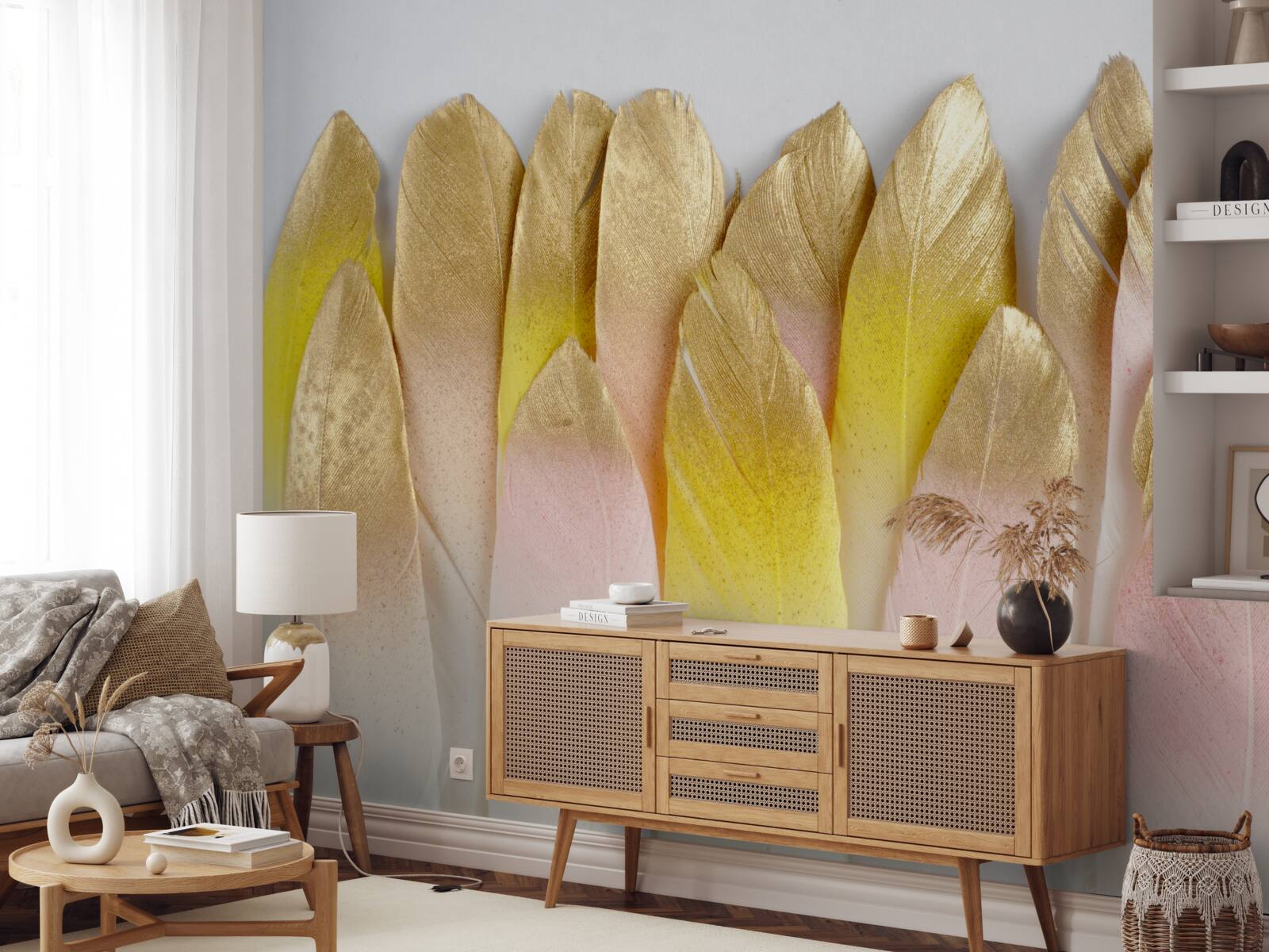 Фотошпалери довге градієнтне пір'я