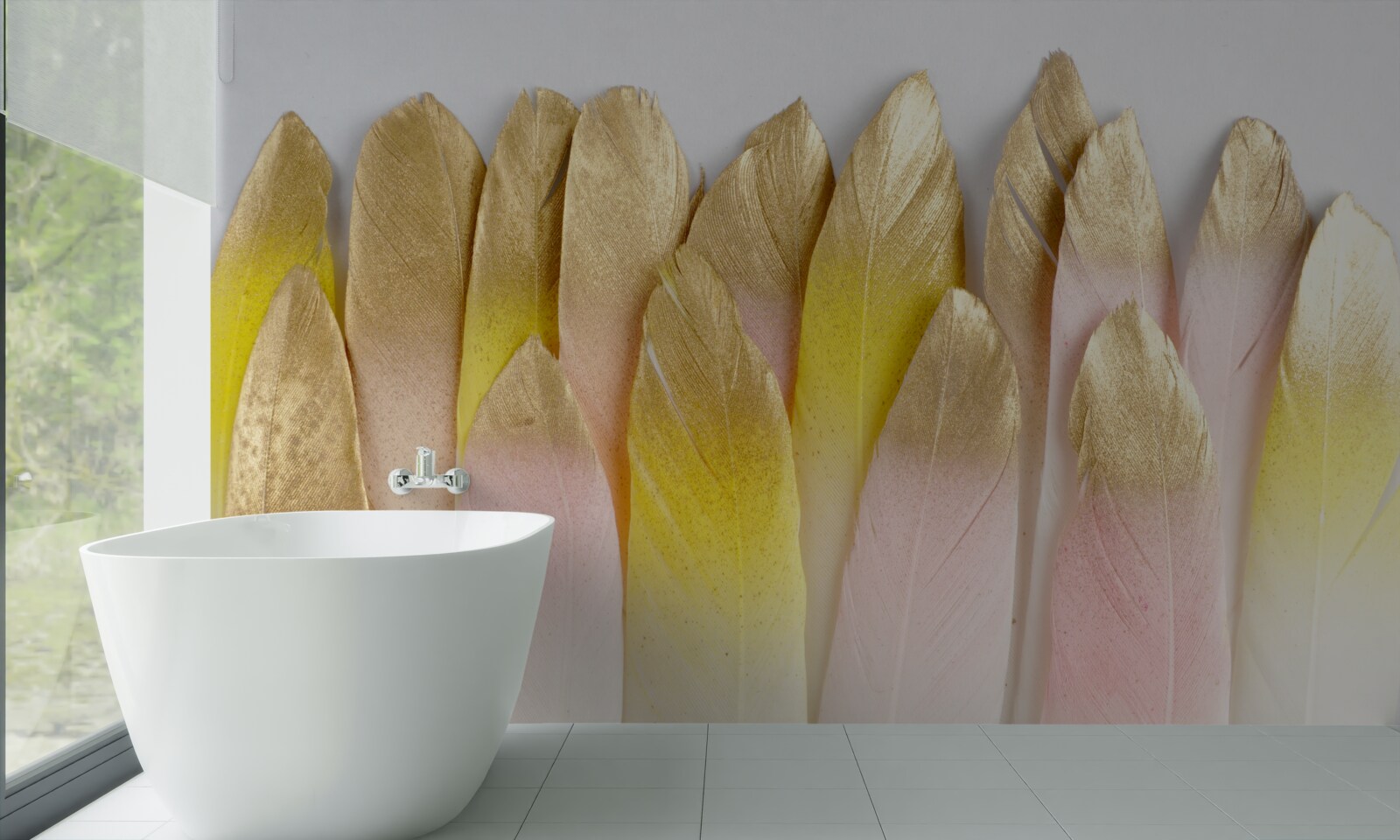 Фотошпалери довге градієнтне пір'я