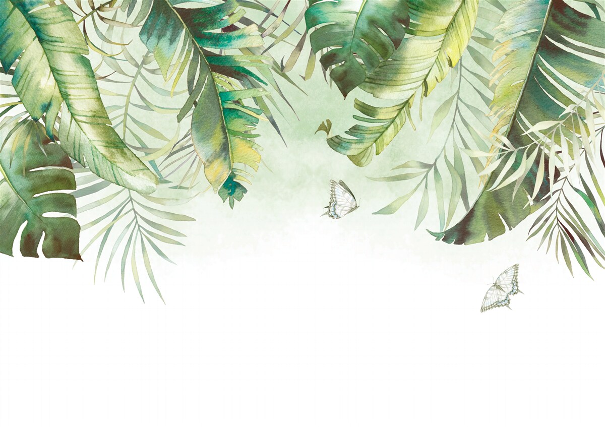 Фотошпалери Лускокрилі серед тропічного листя