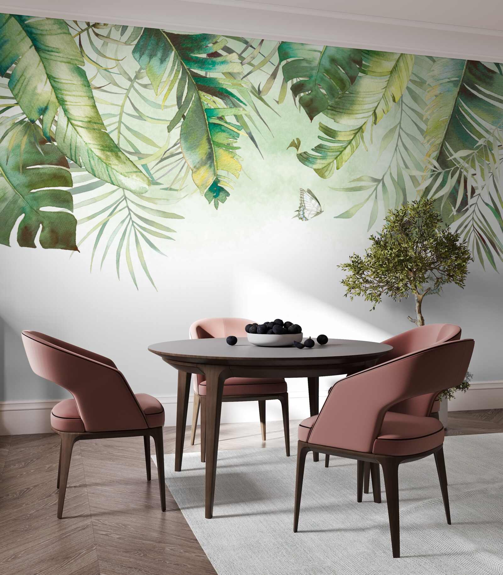 Фотошпалери Лускокрилі серед тропічного листя