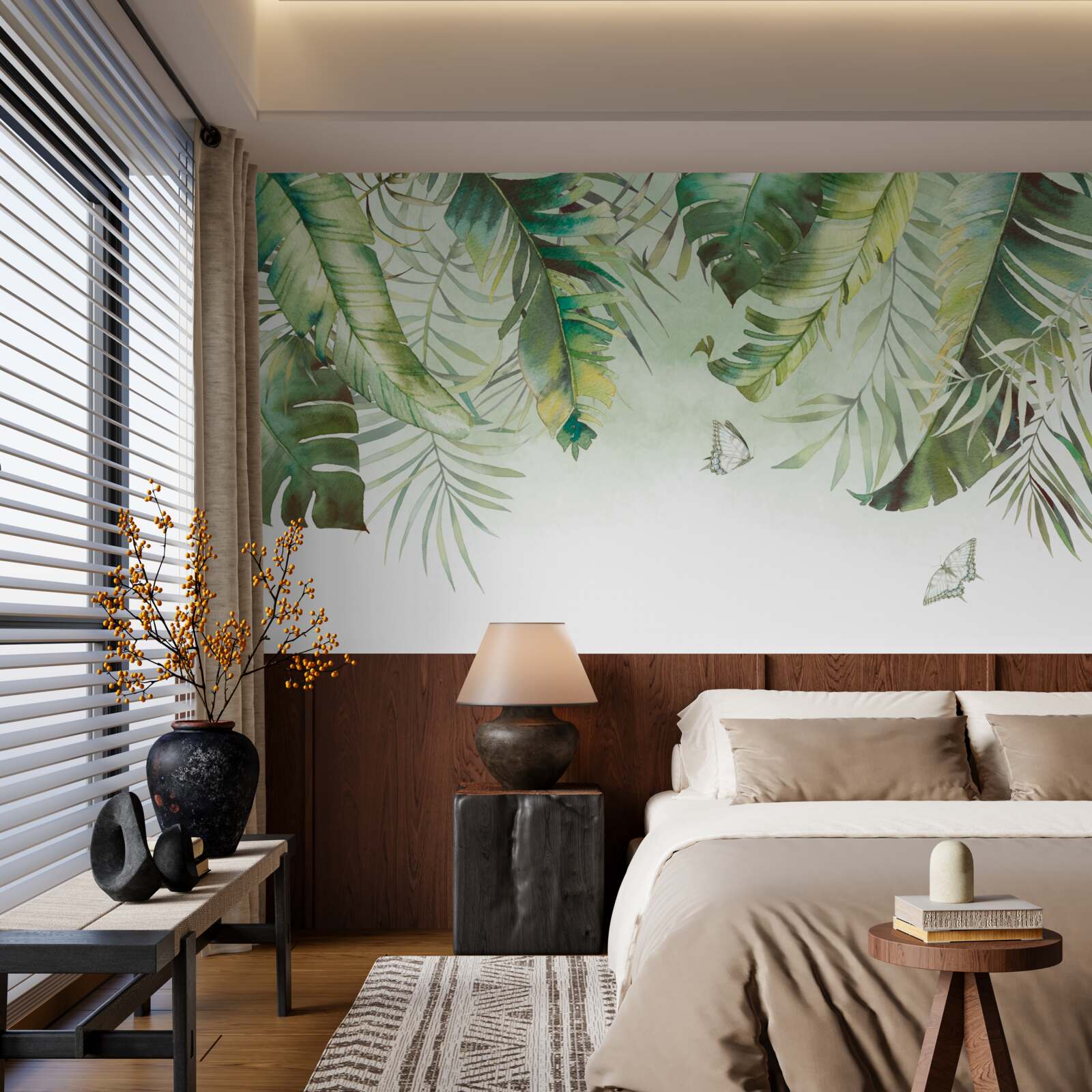 Фотошпалери Лускокрилі серед тропічного листя