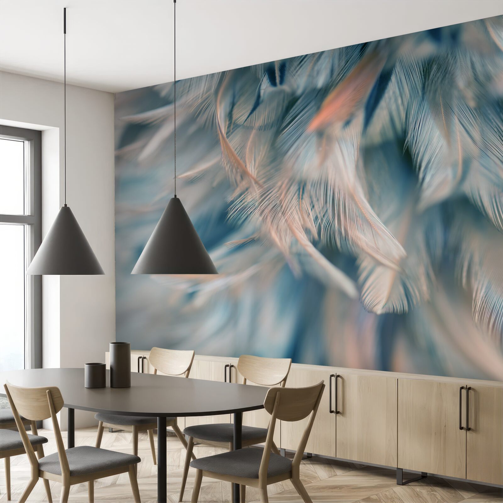 Фотошпалери м'який фон з різного пір'я