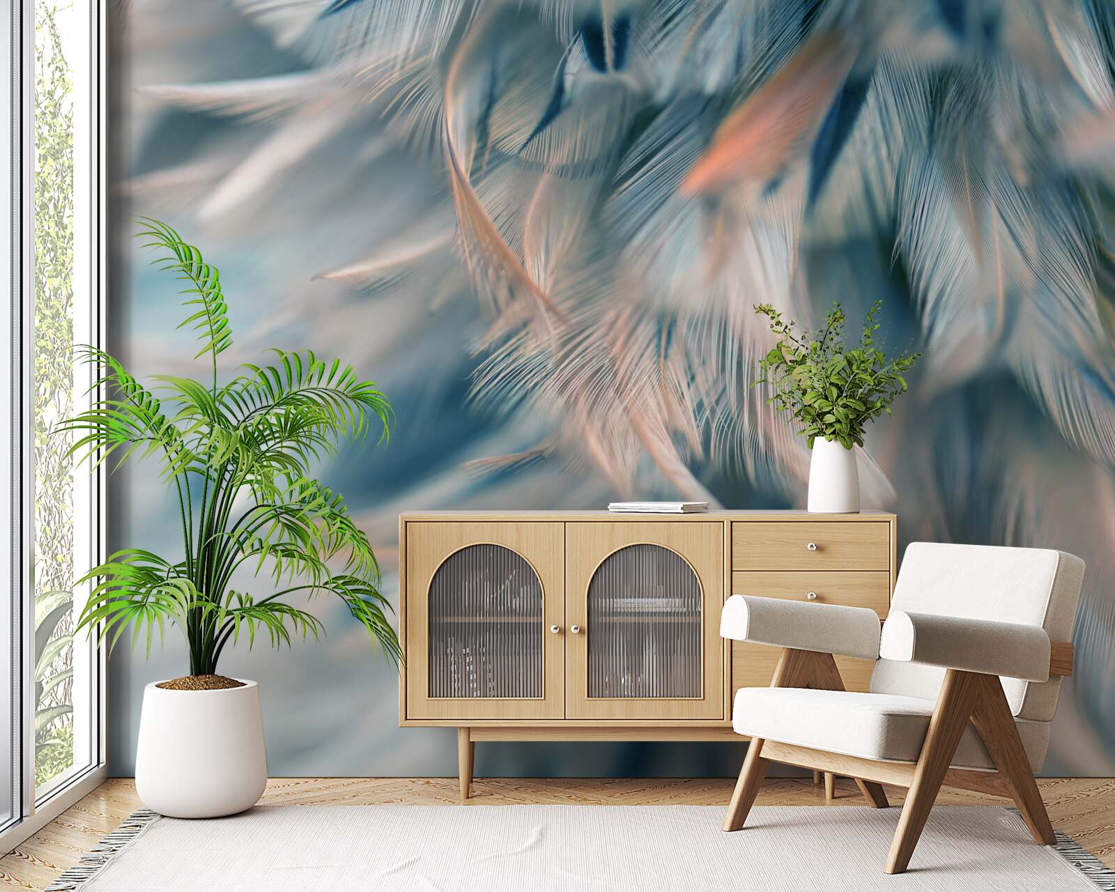 Фотошпалери м'який фон з різного пір'я