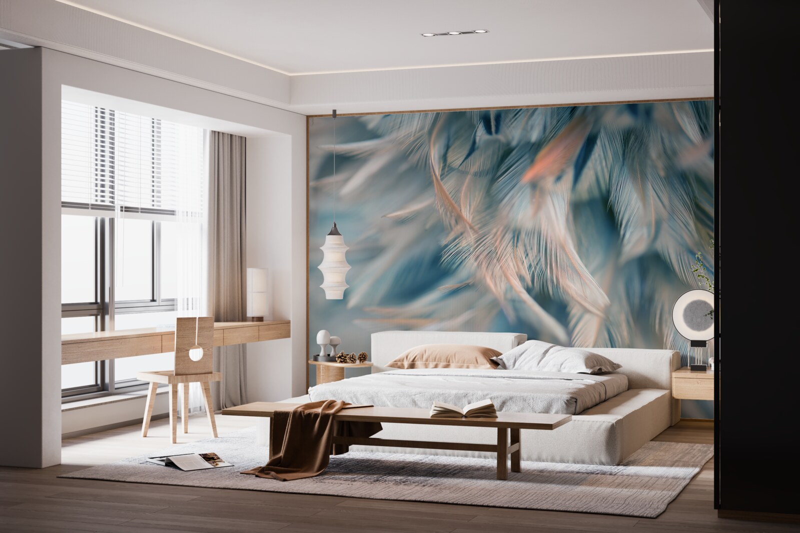 Фотошпалери м'який фон з різного пір'я